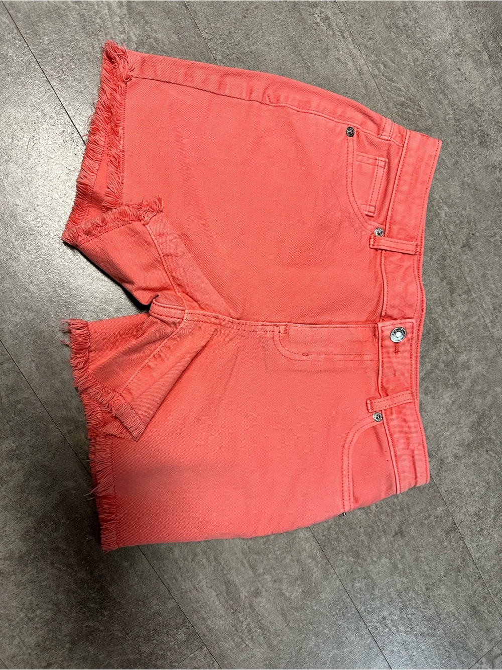 Cat & Jack Coral Frayed Denim Shorts